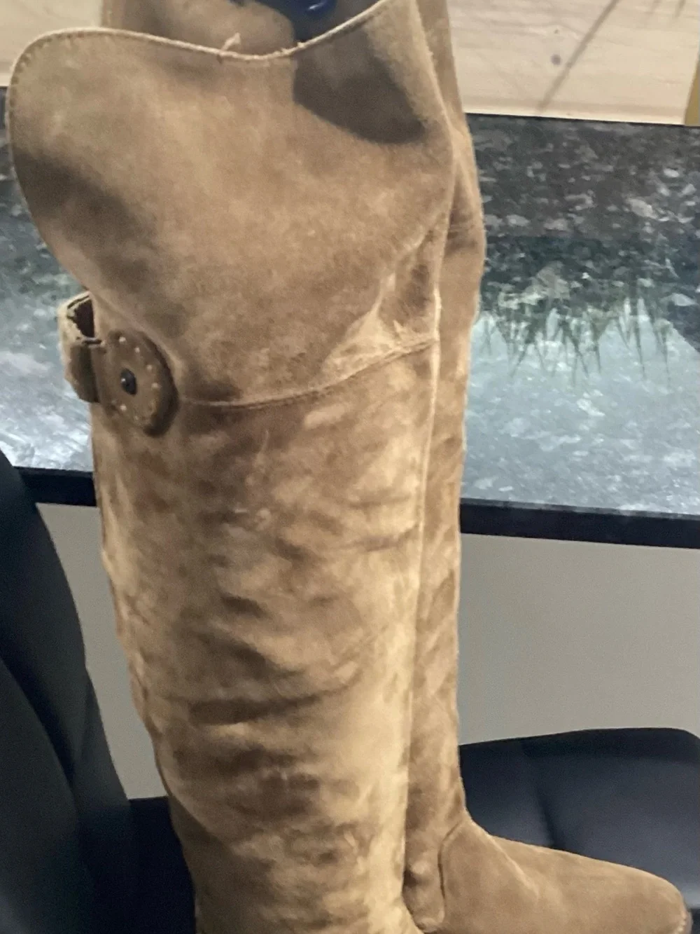 Frye Over-the-Knee Suede Boots in Chestnut Brown